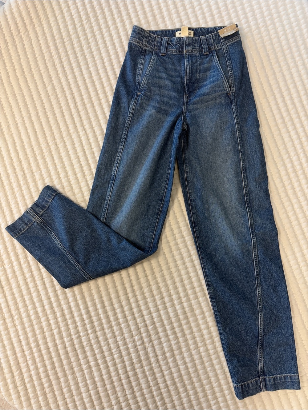 Madewell The Perfect Vintage Jean Tapered Denim Trousers in Blue Waist 24 NWT - Picture 5 of 9